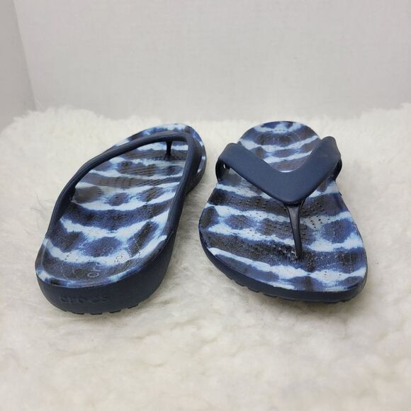 Crocs Kadee  Flip Flop Sandals Womens Size 9 Comfort Tie Dyed Blue - Picture 5 of 10